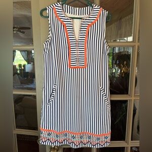 Cabana Life Navy and White Striped Dress
